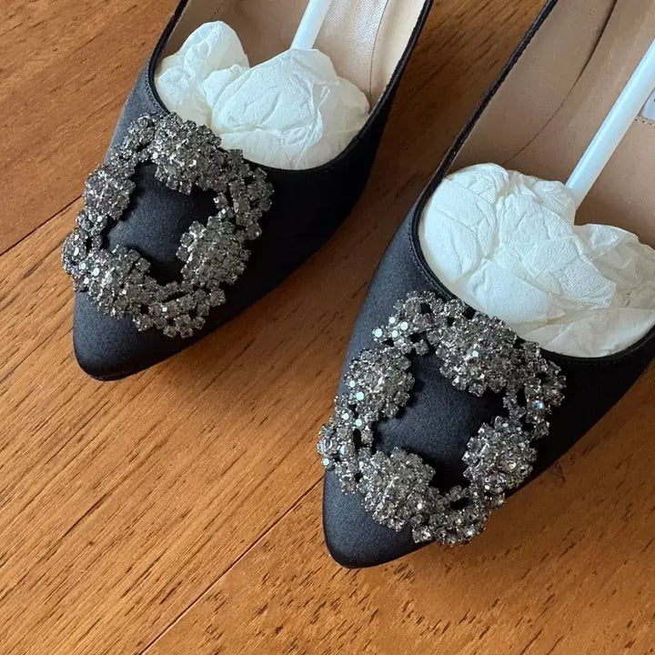 [BUNJANG] Manolo Blahnik Hangisi Satin Pumps Black Size 36 / 마놀로블라닉 한기시 새틴 블랙 사이즈 36