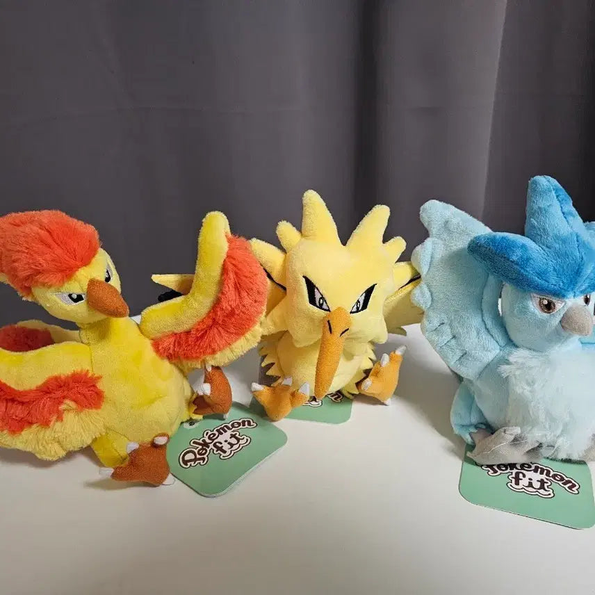 [BUNJANG] Pokemon Fit Legendary Zapdos, Moltres, Articuno Doll Bundle Set / 포켓몬 fit 전설 프리저 썬더 파이어 인형 일괄