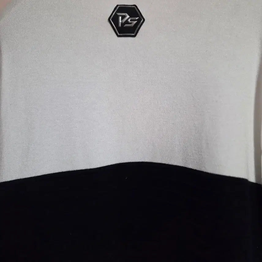 [BUNJANG] Palm Springs Color Block Knit Sweater / 팜스프링스 화이트/블랙 배색 니트