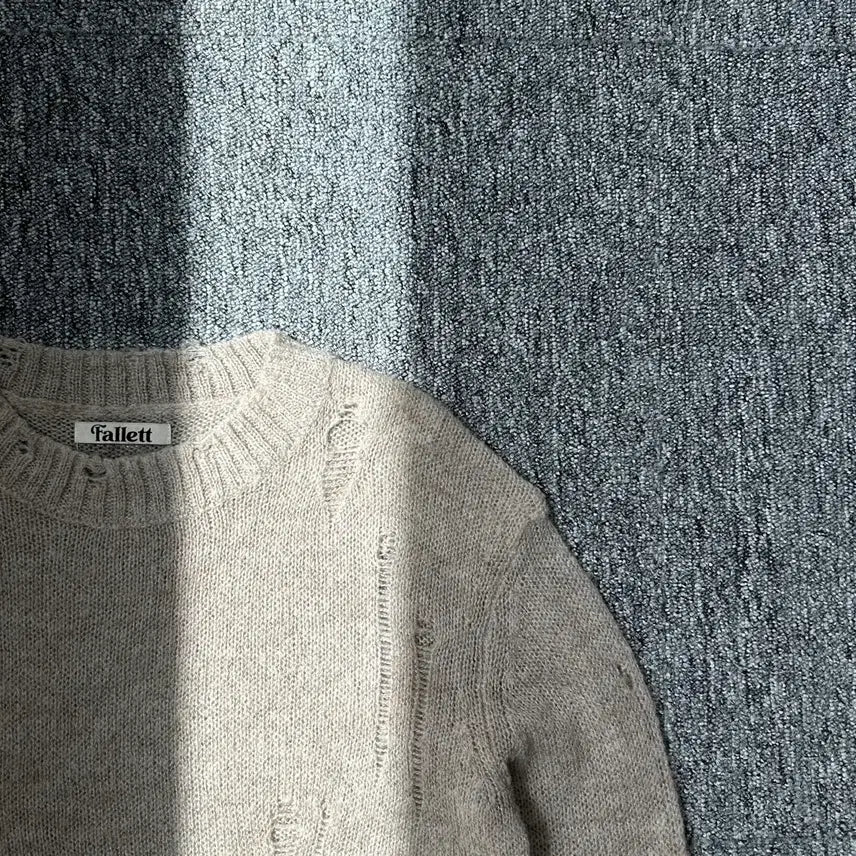 [BUNJANG] Pallet Beige Damage Grunge Knit / 팔렛 베이지 데미지 그런지 니트