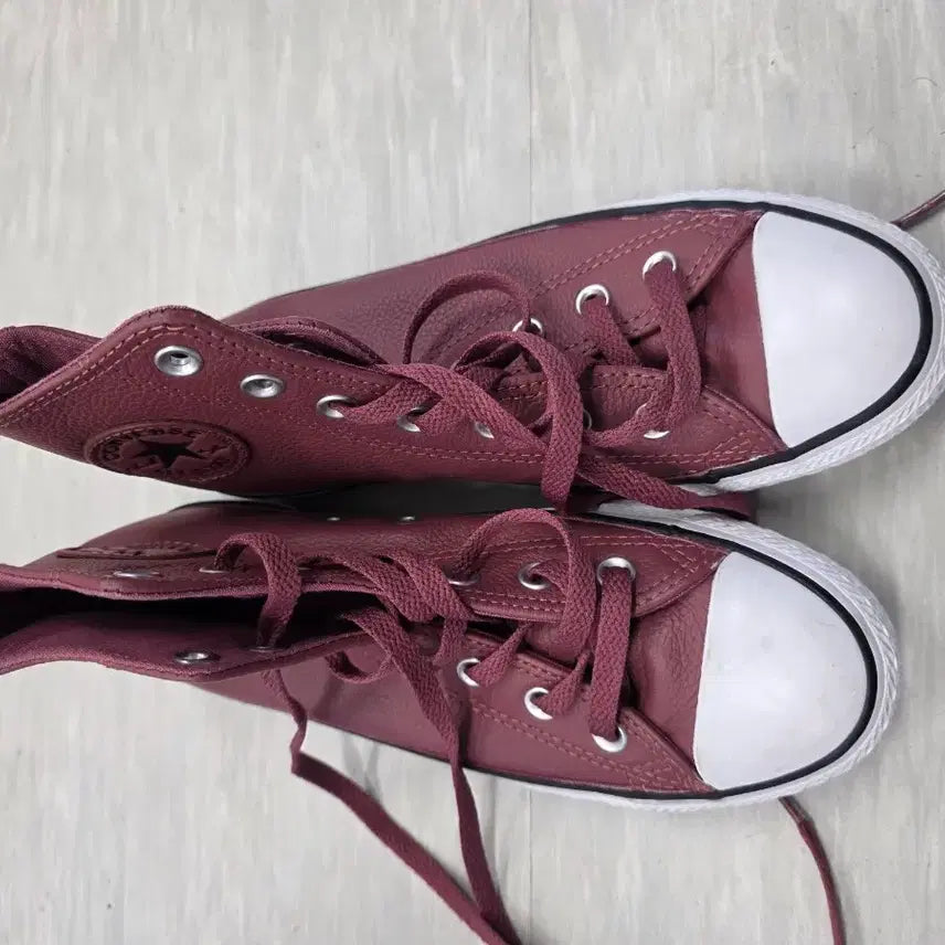 [BUNJANG] Converse Chuck Taylor All Star High Burgundy Leather / 새상품 컨버스 척테일러 올스타 하이 버건디 레더