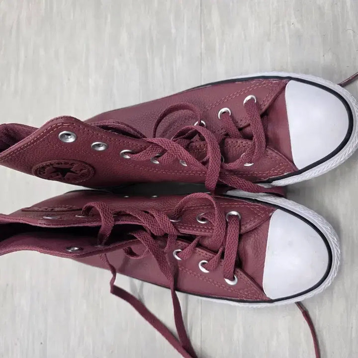 [BUNJANG] Converse Chuck Taylor All Star High Burgundy Leather / 새상품 컨버스 척테일러 올스타 하이 버건디 레더
