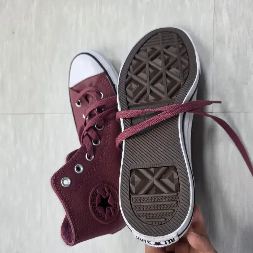 [BUNJANG] Converse Chuck Taylor All Star High Burgundy Leather / 새상품 컨버스 척테일러 올스타 하이 버건디 레더