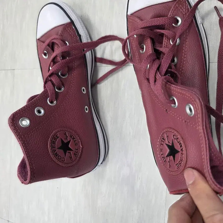 [BUNJANG] Converse Chuck Taylor All Star High Burgundy Leather / 새상품 컨버스 척테일러 올스타 하이 버건디 레더