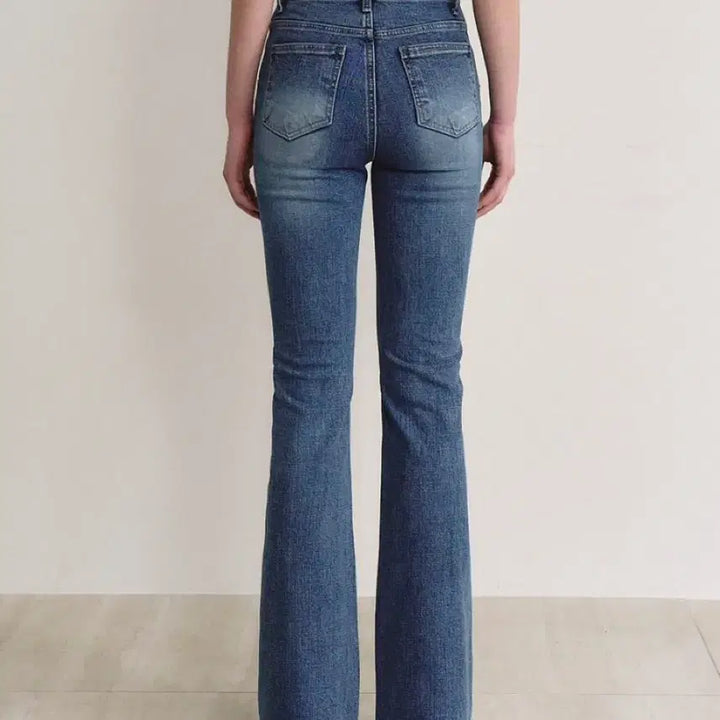 [BUNJANG] Hawa Eclat Mid-Blue Denim Jeans / 하와 에끌라 중청 데님 베이직 S 완전새상품