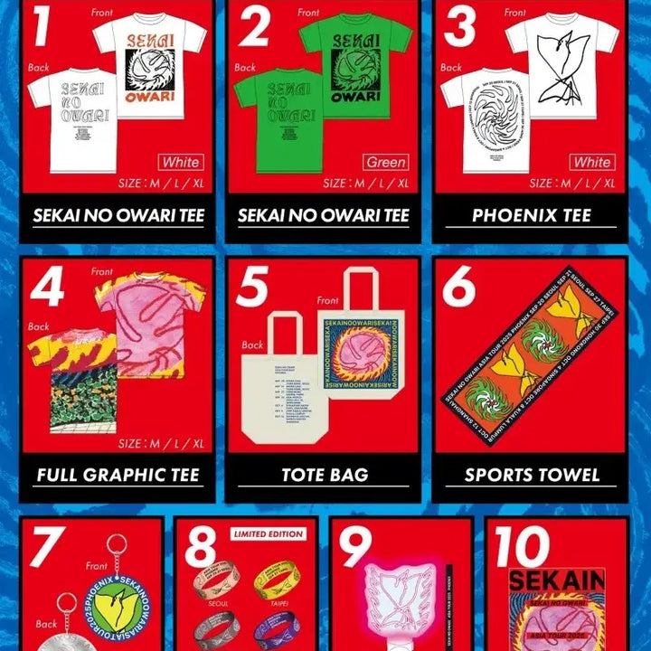 [BUNJANG] Sekai No Owari Phoenix Concert T-Shirt / 세카오와 피닉스 콘 티셔츠