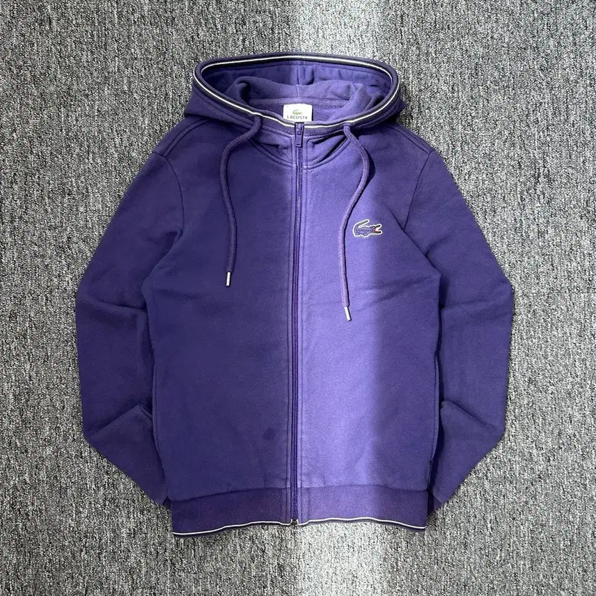 [BUNJANG] Lacoste Purple Old School Hoodie Zip-up / 라코스테 퍼플 올드스쿨 후드집업