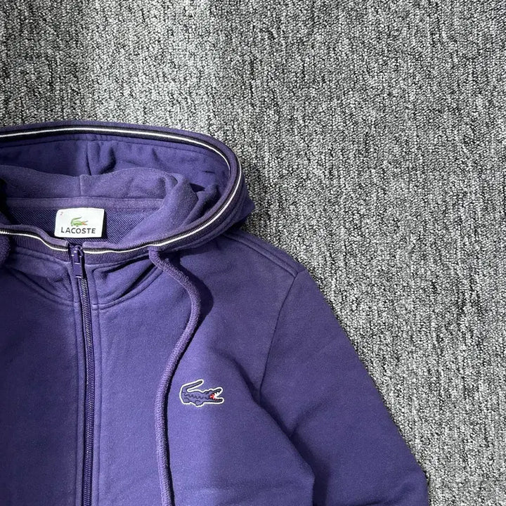 [BUNJANG] Lacoste Purple Old School Hoodie Zip-up / 라코스테 퍼플 올드스쿨 후드집업