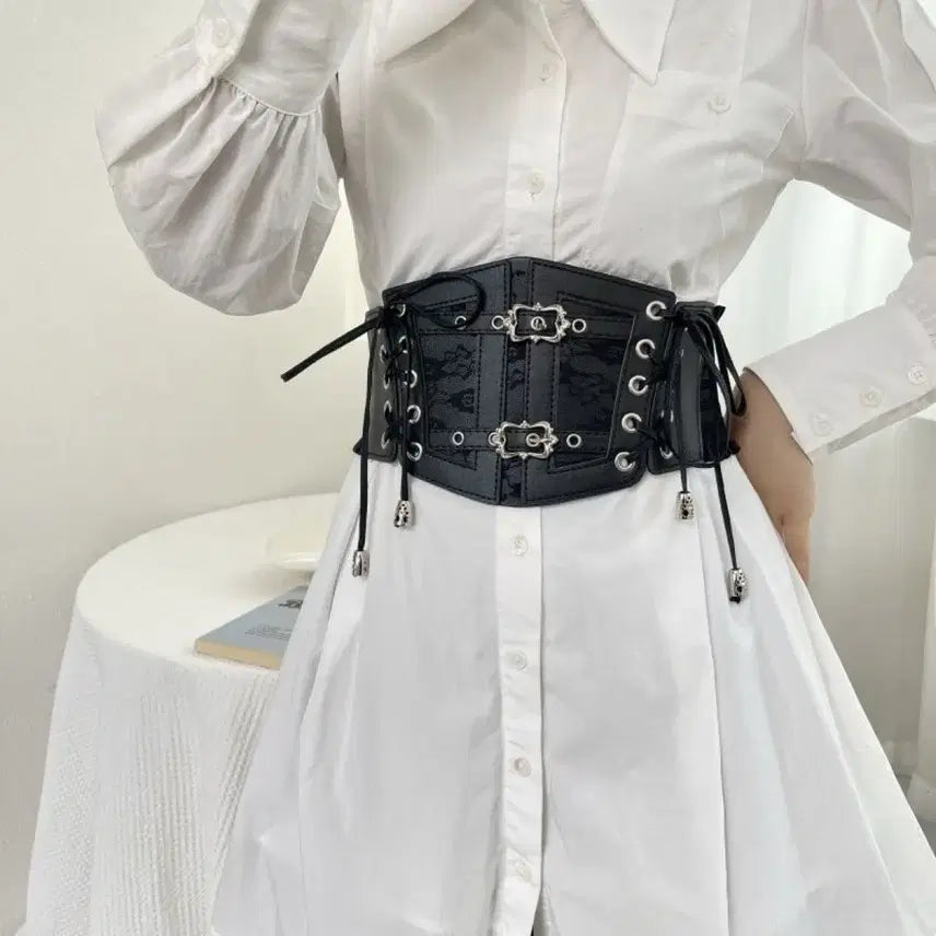 [BUNJANG] Gothic Lace Corset Belt / 고딕 레이스 코르셋 벨트