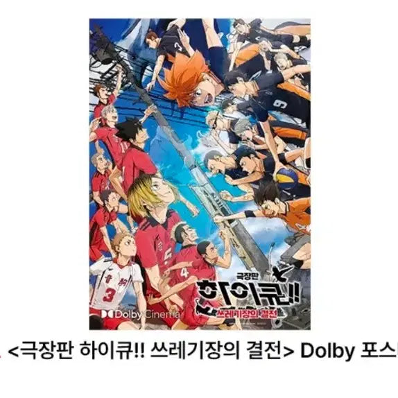 [SOLD OUT] 하이큐 돌비시네마 포스터 A3 돌비포스터 Dolby