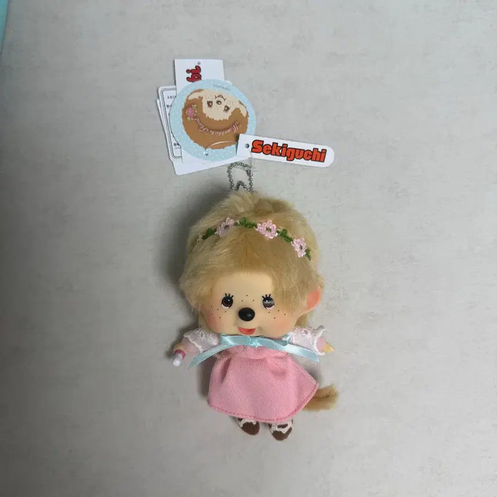 [BUNJANG] Monchhichi Flower Headband Hong Kong Keyring / 몬치치 꽃 머리띠 홍콩 대두 키링 (새상품)
