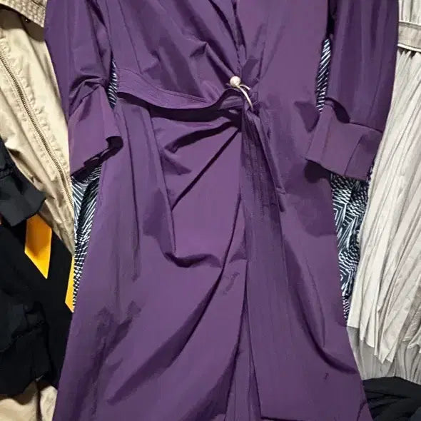 [BUNJANG] Mine Purple Wrap Dress / 한섬 마인 퍼플 랩 원피스 44,55