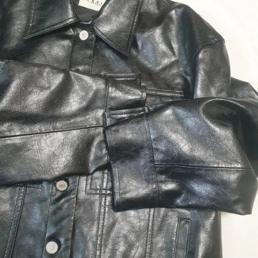 [BUNJANG] ORR Black Vegan Leather Trucker Jacket / 오르 블랙 비건레더 트러커 자켓