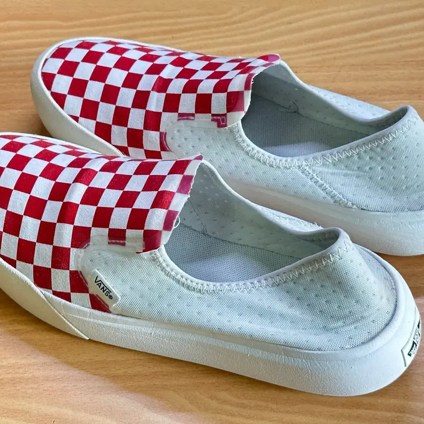 [BUNJANG] Vans ComfyCush One Racing Red Checkerboard Slip-On Mules / 반스 컴피쿠시 원 레드 체커보드 (2-Way 슬립온/뮬)