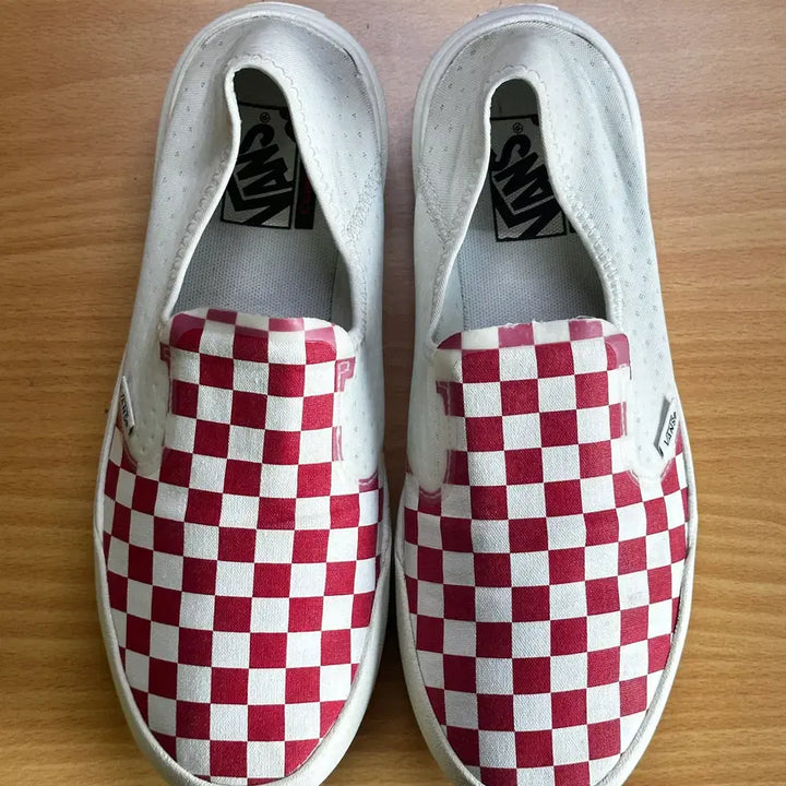 [BUNJANG] Vans ComfyCush One Racing Red Checkerboard Slip-On Mules / 반스 컴피쿠시 원 레드 체커보드 (2-Way 슬립온/뮬)