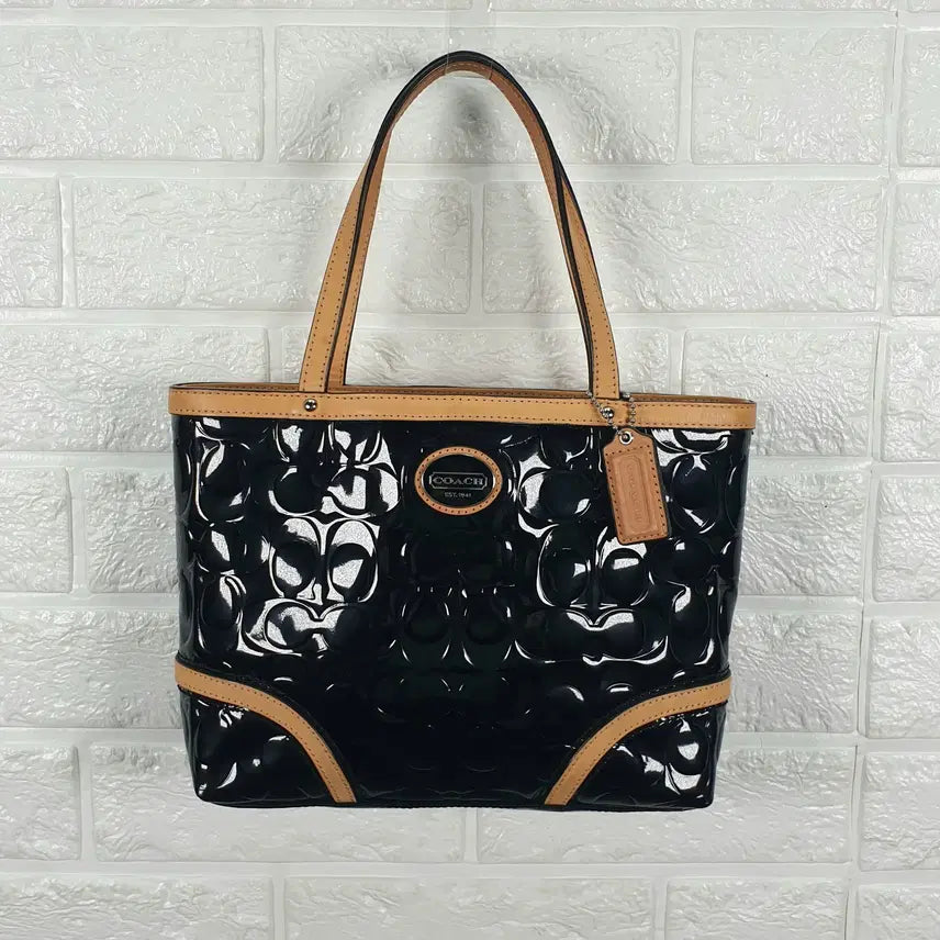 [BUNJANG] Coach Faye Embossed Enamel Tote Bag / 코치 페이트 엠보스드 에나멜 토트백