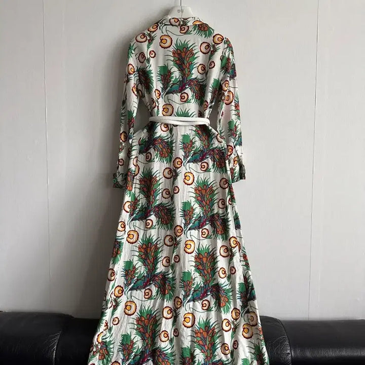 [BUNJANG] Maje Floral Linen Long Dress / 마쥬 플로럴 린넨 롱원피스