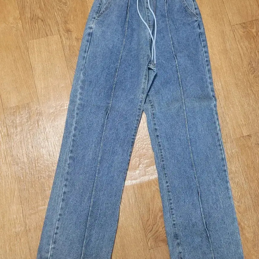 [BUNJANG] S Denim Banding Wide Pants / s 청바지 여성 데님 밴딩 와이드 팬츠 미착용