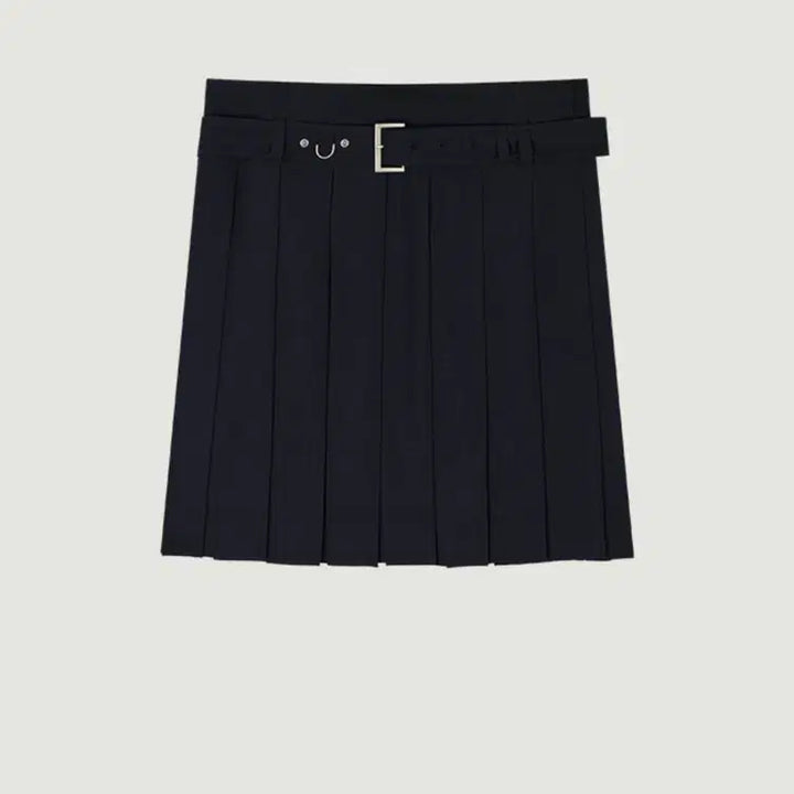 [BUNJANG] Grove YORK Belt Pleated Skirt / 그로브 YORK 벨트 플리츠 스커트