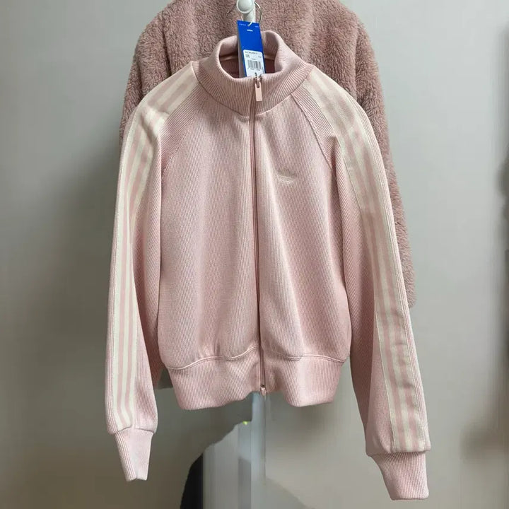 [BUNJANG] Adidas Knit Balloon Track Top Jersey Sand Pink (S Size) / 아디다스 니트 벌룬 트랙탑 져지 샌드핑크 S사이즈