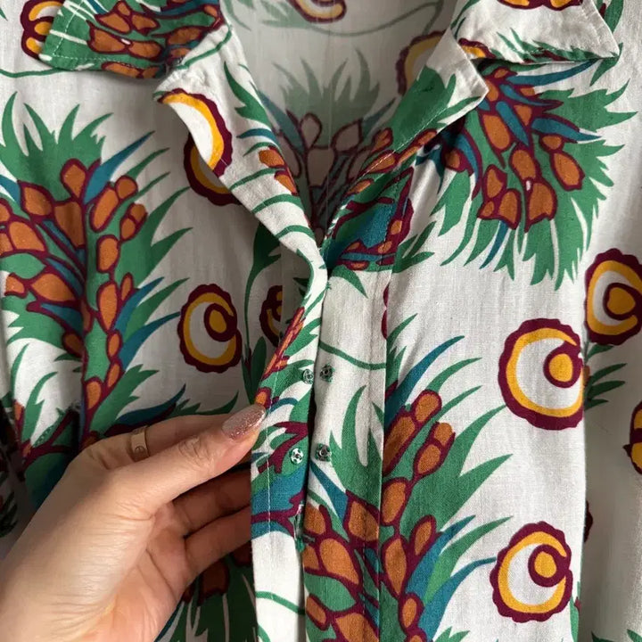 [BUNJANG] Maje Floral Linen Long Dress / 마쥬 플로럴 린넨 롱원피스