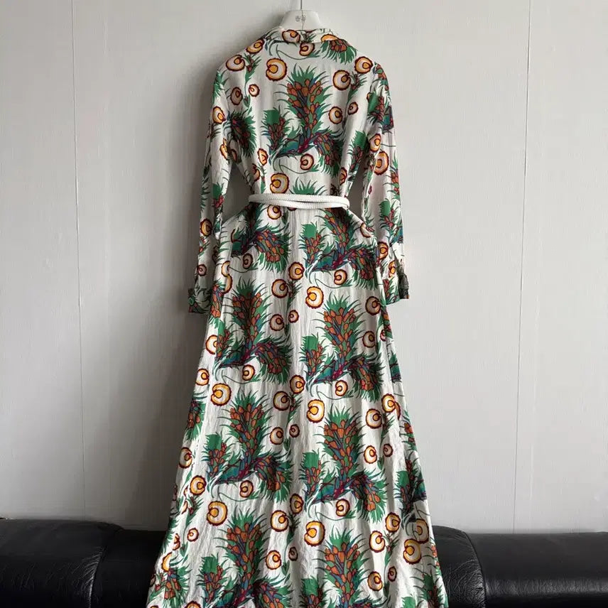 [BUNJANG] Maje Floral Linen Long Dress / 마쥬 플로럴 린넨 롱원피스
