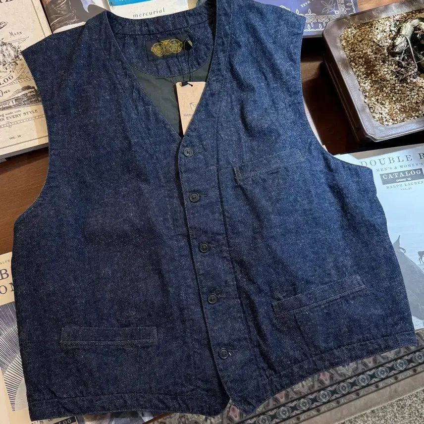 [BUNJANG] RRL Indigo Nep Work Vest / RRL 인디고 넵 워크 베스트