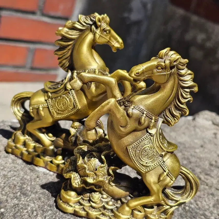 [BUNJANG] Brass Double Horse Ornament / [개운템] 고퀄 황동 쌍마 말 장식품 (재물운/사업운 상승/개운템)