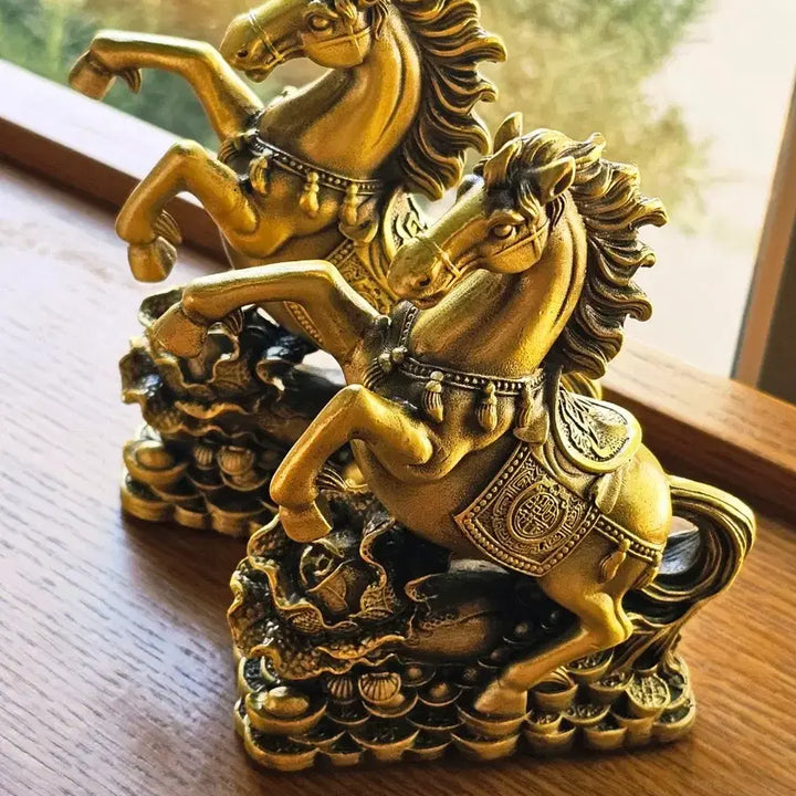 [BUNJANG] Brass Double Horse Ornament / [개운템] 고퀄 황동 쌍마 말 장식품 (재물운/사업운 상승/개운템)