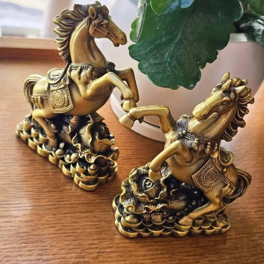 [BUNJANG] Brass Double Horse Ornament / [개운템] 고퀄 황동 쌍마 말 장식품 (재물운/사업운 상승/개운템)