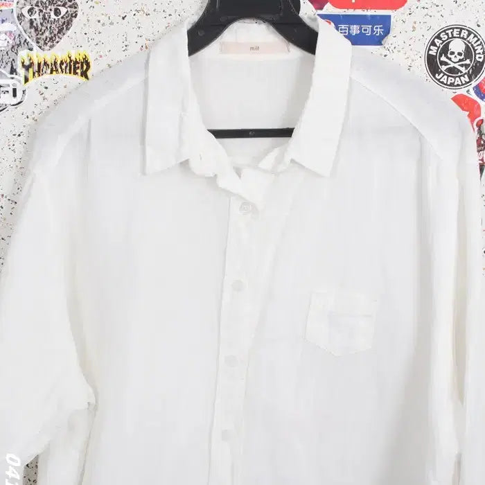 [BUNJANG] MILL Simple Oversized White Shirt WT / 여성F / MILL 심플 오버핏 화이트셔츠WT 34-99