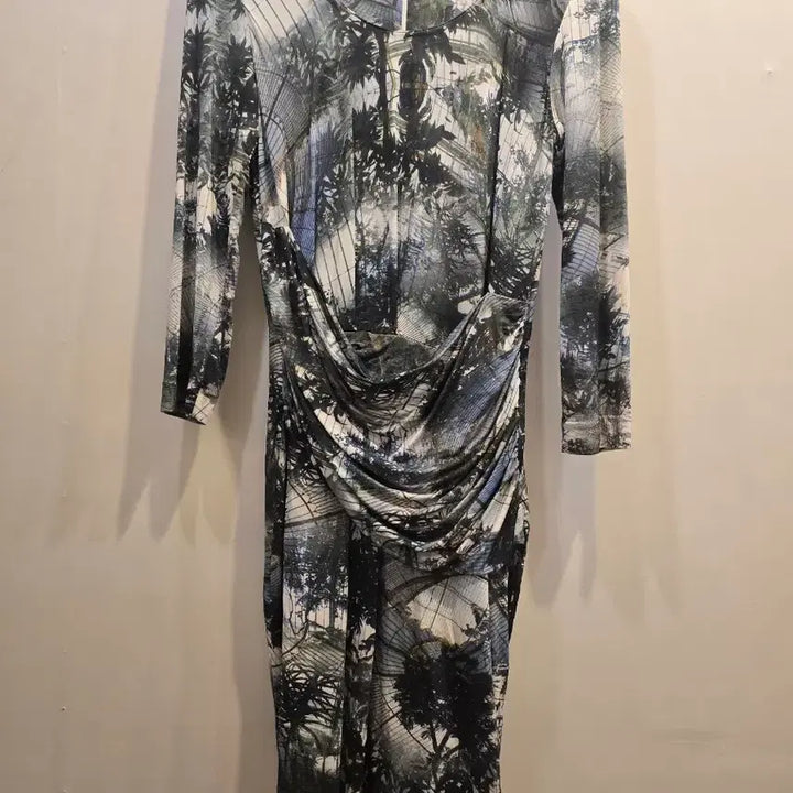 [BUNJANG] ESCADA Green House Pattern Long Dress Size 40 / ESCADA 40 그린하우스 패턴 롱 원피스