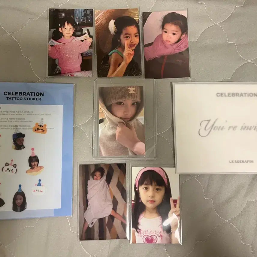 [SOLD OUT] 르세라핌 홍은채 셀레브레이션 공방 포카+아기포카 세트+초대장+타투스티커