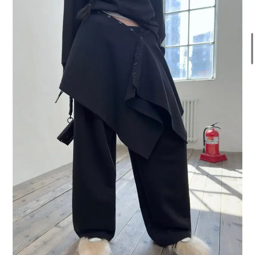 [BUNJANG] Forteena Layered Button Wrap Skirt / 포르테나 LAYERED BUTTON WRAP SKIRT