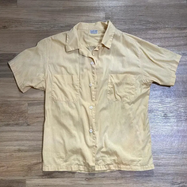 [BUNJANG] Etrako Akiha Shirt Yellow 15 1/2 Short Sleeve / 엣라코 아키하셔츠 반팔 옐로우 15 1/2 타임원클로딩