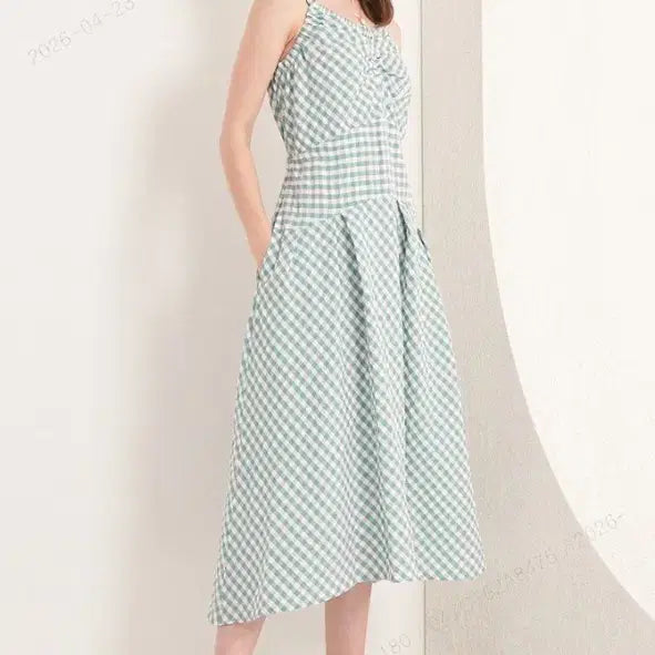 [BUNJANG] Mine by Handsome Seersucker Strap Dress / 한섬 마인 시어서커 원피스