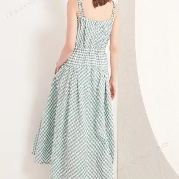 [BUNJANG] Mine by Handsome Seersucker Strap Dress / 한섬 마인 시어서커 원피스