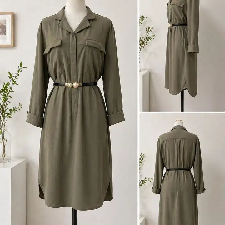 [BUNJANG] TIME (Hansem) Pocket Shirt Dress / 정품 한섬 타임 TIME 포켓 셔츠형 원피스