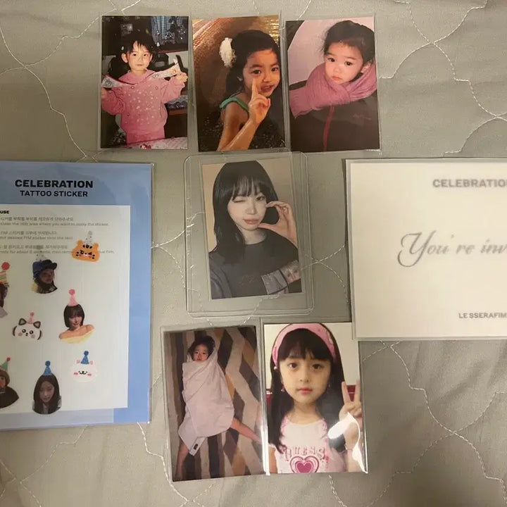 [SOLD OUT] 르세라핌 김채원 셀레브레이션 공방 포카+아기포카 세트+초대장+타투스티커