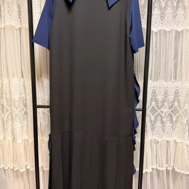 [BUNJANG] Lucky Chouette Navy Ruffle Long Dress / 럭키슈에뜨 원피스