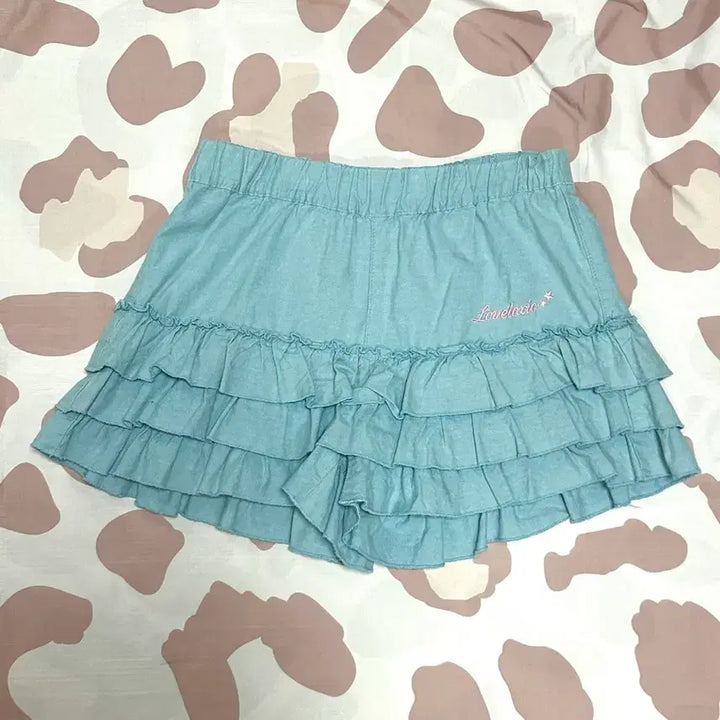[BUNJANG] Y2K Lovely Kitsch Sky Blue Cotton Ruffle Culottes / y2k 와투케 케케체 러블리 키치 하늘색 코튼 캉캉 큐롯 치마바지