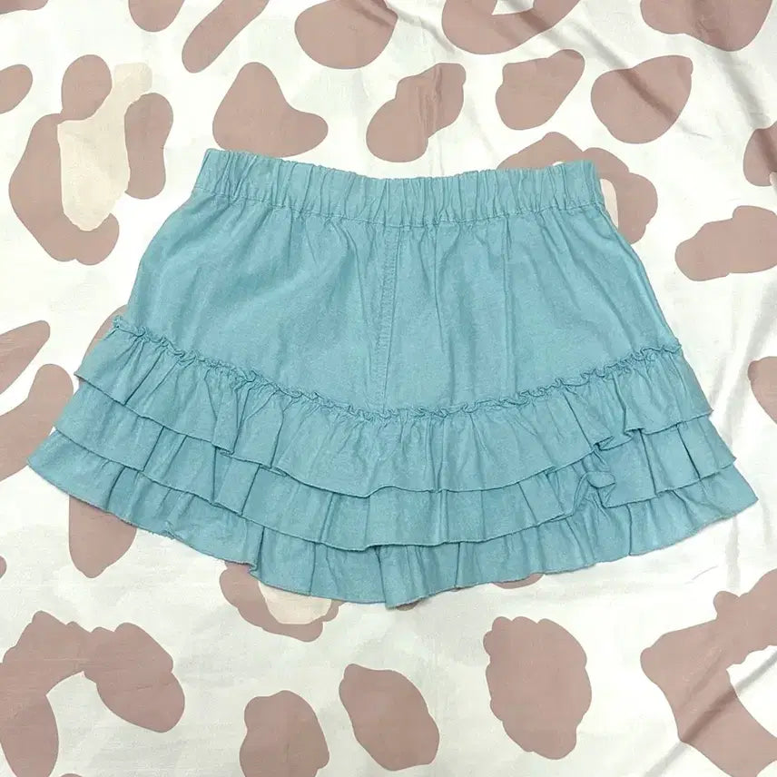 [BUNJANG] Y2K Lovely Kitsch Sky Blue Cotton Ruffle Culottes / y2k 와투케 케케체 러블리 키치 하늘색 코튼 캉캉 큐롯 치마바지