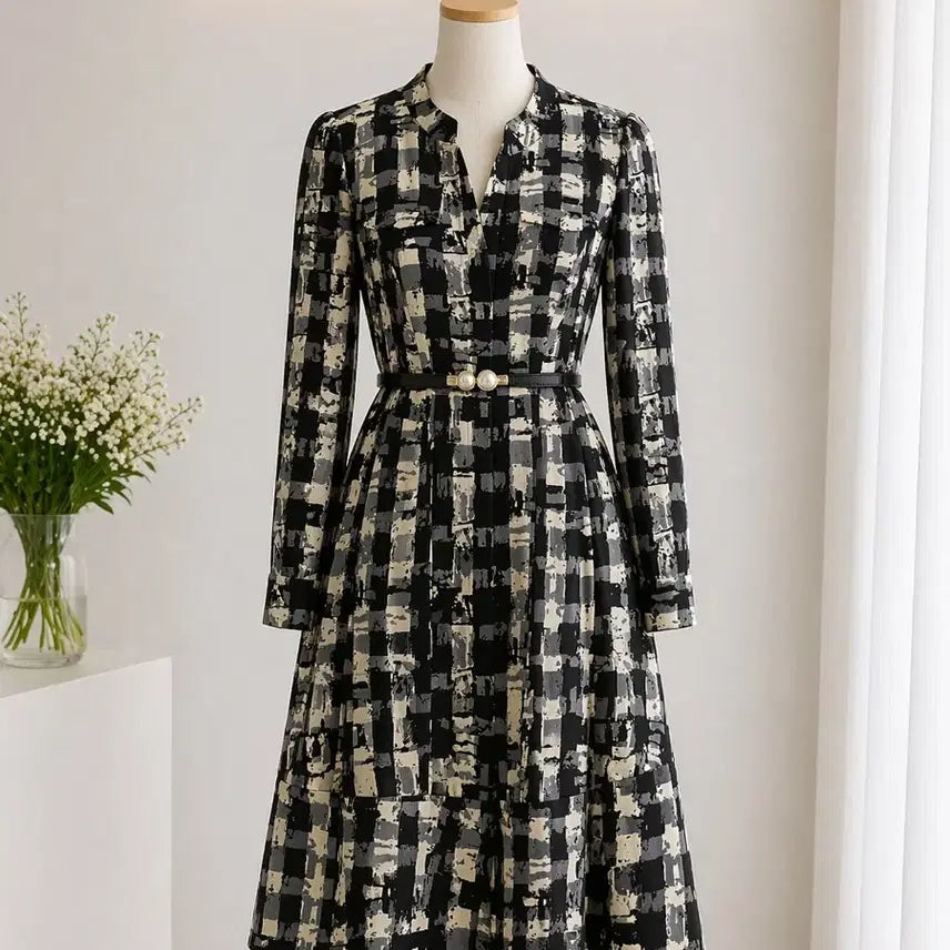 [SOLD OUT] 정품 모조에스핀(MOJO.S.PHINE)  앞지퍼 포켓 플레어 원피스