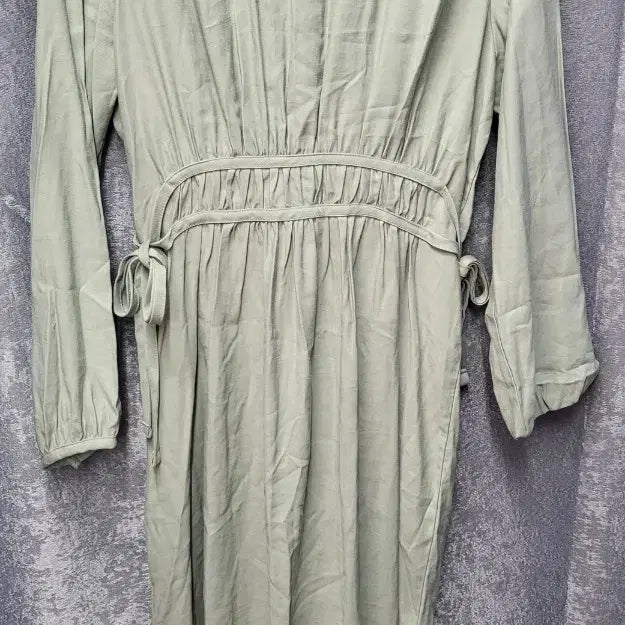 [BUNJANG] Studio White Long Ribbon Dress / 스튜디오화이트 허리 리본 롱 원피스