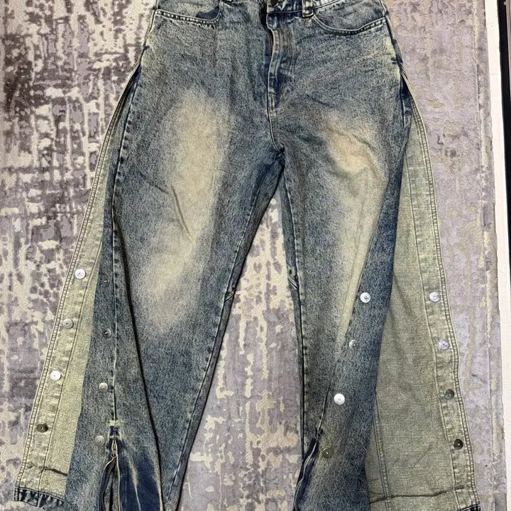 [BUNJANG] Berluti Side Snap Layered Denim Pants / 베르크라흐트 사이드 스냅 레이어 데님팬츠