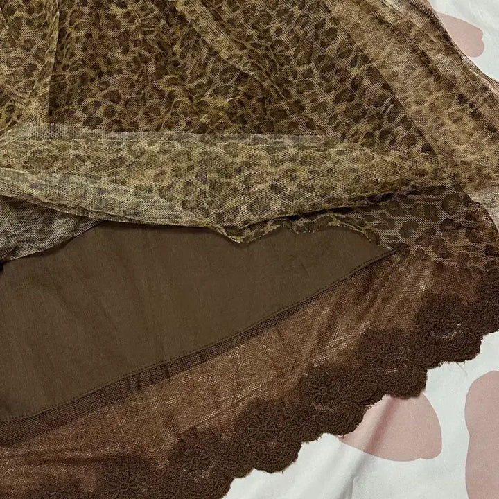 [BUNJANG] W2K Gyaru Leopard Print Midi Skirt / 와투케 갸루 걀펑 호피 레오파드 미디 샤스커트