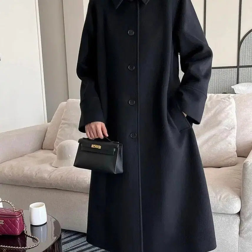 [BUNJANG] Labamba Room Classic Dressy Coat Black / 라밤바룸 클래식 드레시 코트 블랙 (1사이즈)