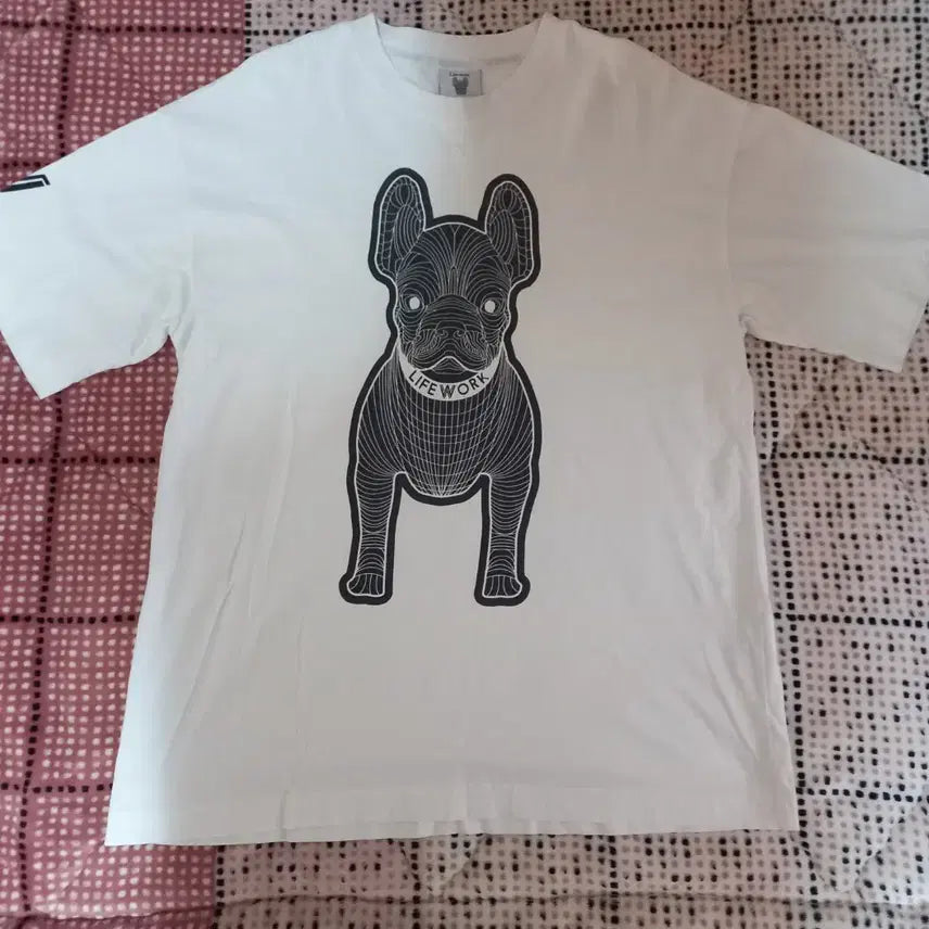 [BUNJANG] Life Work Bulldog T-shirt Bundle Set / 라이프워크 불독 반팔 티셔츠 화이트 105.110 2개일괄 @@
