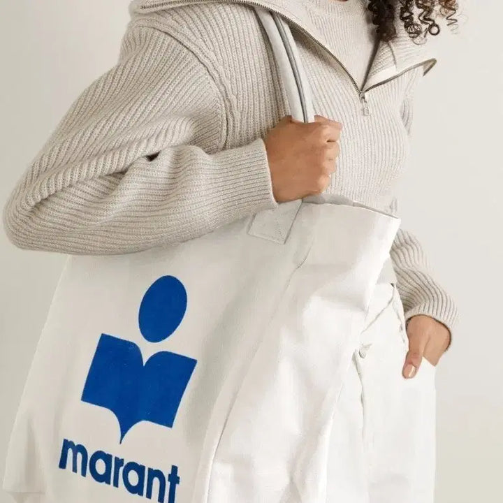 [BUNJANG] 이자벨마랑(Isabel Marant) 옌키 벨루어 로고 쇼퍼백 겸 에코백 / 이자벨마랑(Isabel Marant) 옌키 벨루어 로고 쇼퍼백 겸 에코백