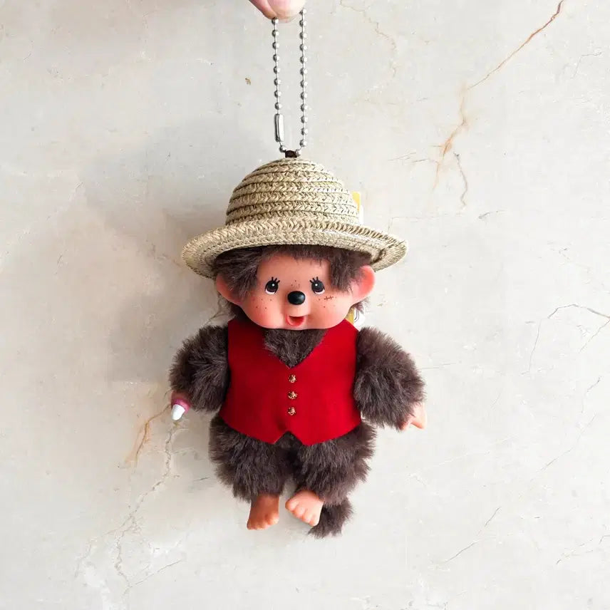 [BUNJANG] Monchhichi Luffy Collaboration Keyring / [몬치치 정품/새상품]원피스 X 몬치치 콜라보 루피 인형 키링